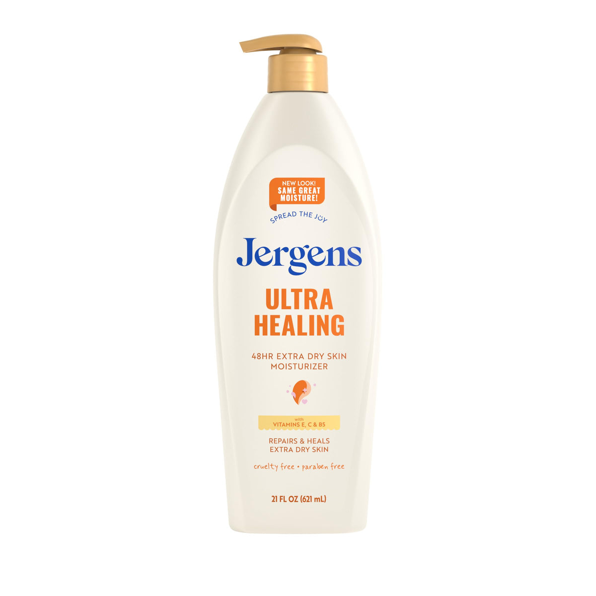Jergens Ultra Healing Dry Skin Lotion, Hand and Body Moisturizer for Quick Absorption into Extra Dry Skin with Hydralucence Blend, Vitamins C, E and B5, White, 32 oz, Pack of 6
