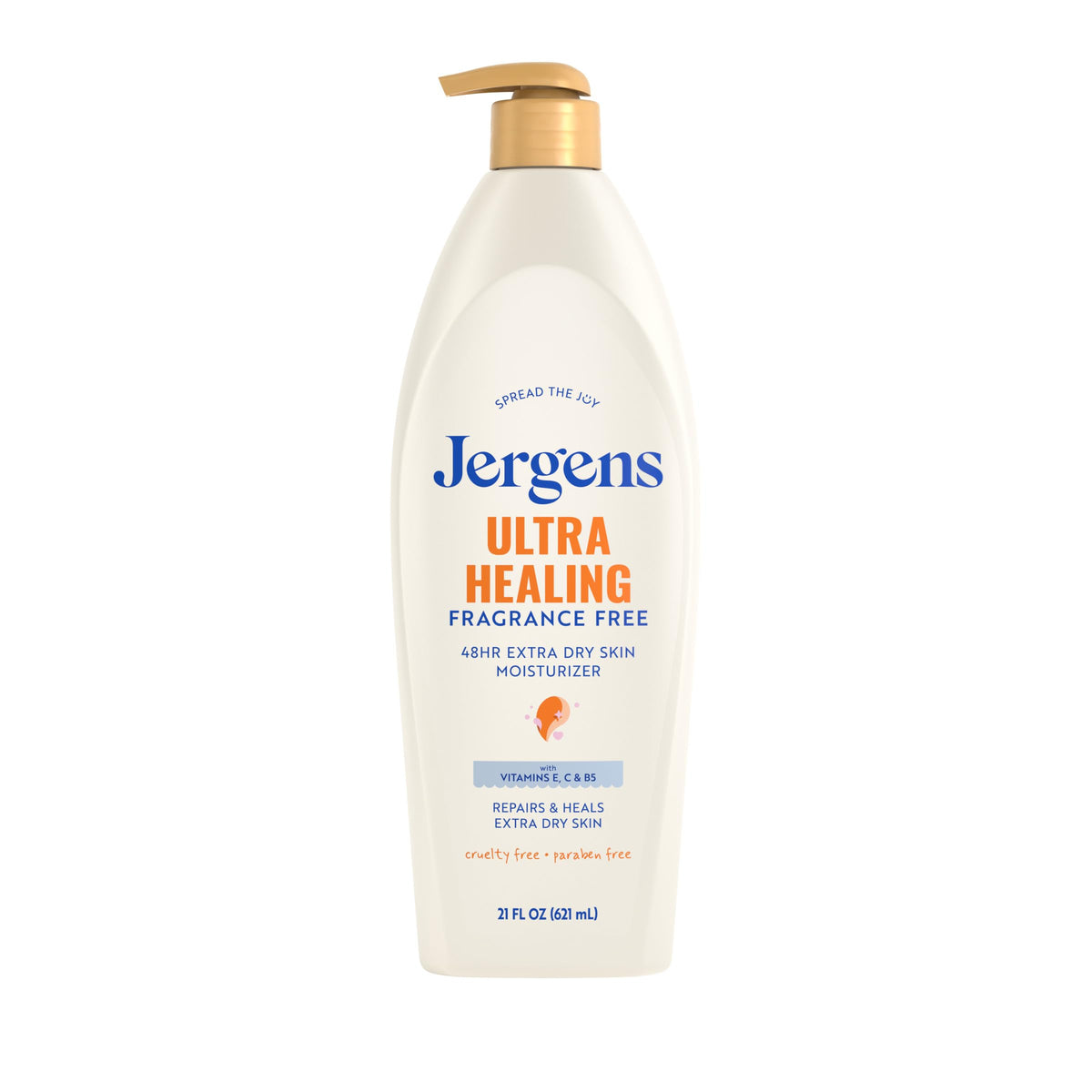 Jergens Ultra Healing Dry Skin Lotion, Hand and Body Moisturizer for Quick Absorption into Extra Dry Skin with Hydralucence Blend, Vitamins C, E and B5, White, 32 oz, Pack of 6
