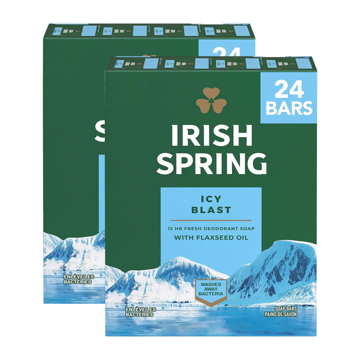 Irish Spring Active Scrub Mens Bar Soap, Men's Exfoliating Bar Soap, Smell Fresh and Clean for 12 Hours, Men Soap Bars for Washing Hands and Body, Recyclable Carton, 24 Pack, 3.7 Oz Soap Bars
