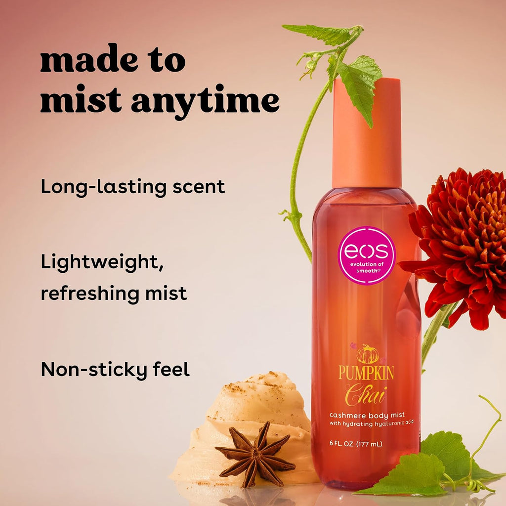 eos Cashmere Body Mist, Pumpkin Chai, Fall Fragrance Mist, 6 fl oz