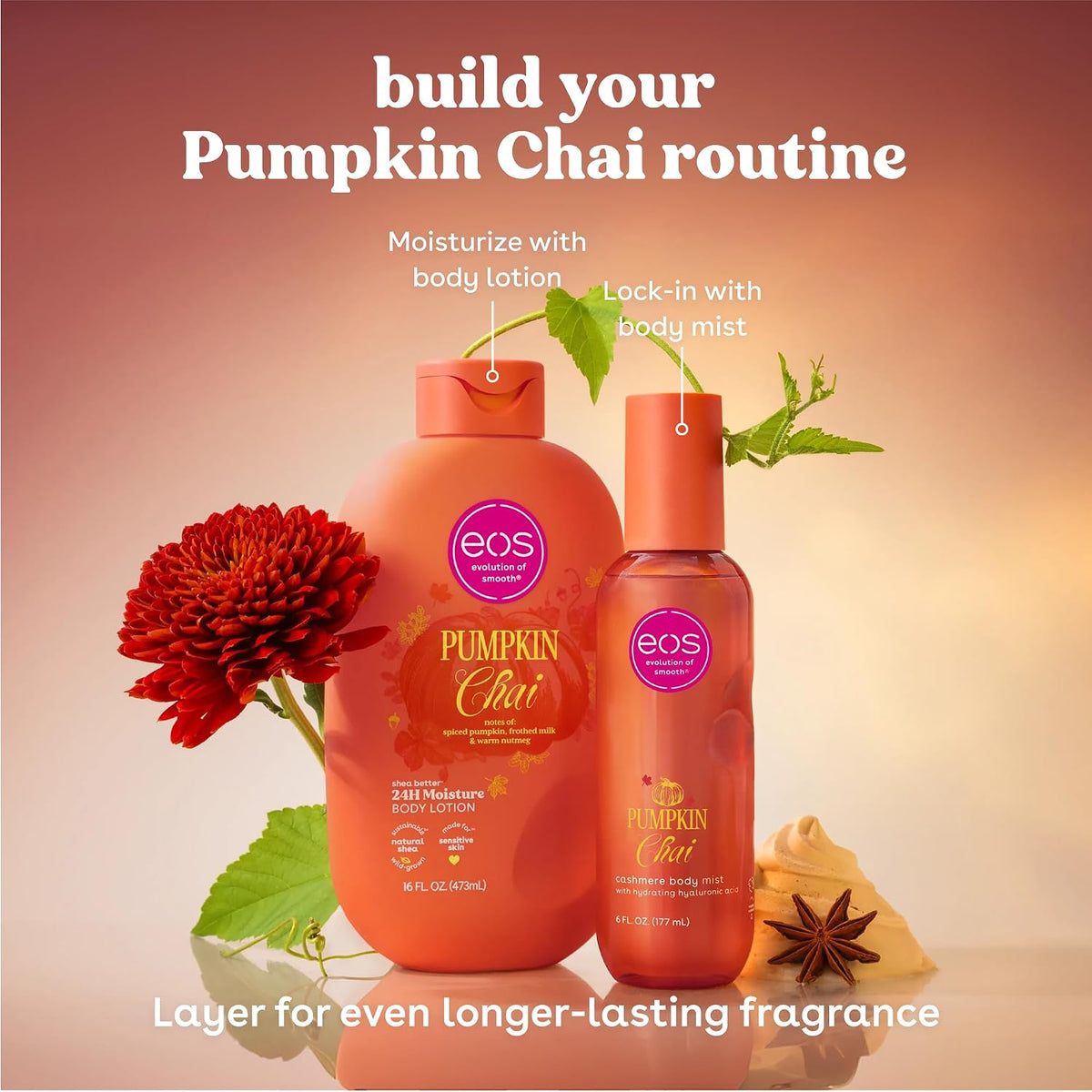 eos Cashmere Body Mist, Pumpkin Chai, Fall Fragrance Mist, 6 fl oz
