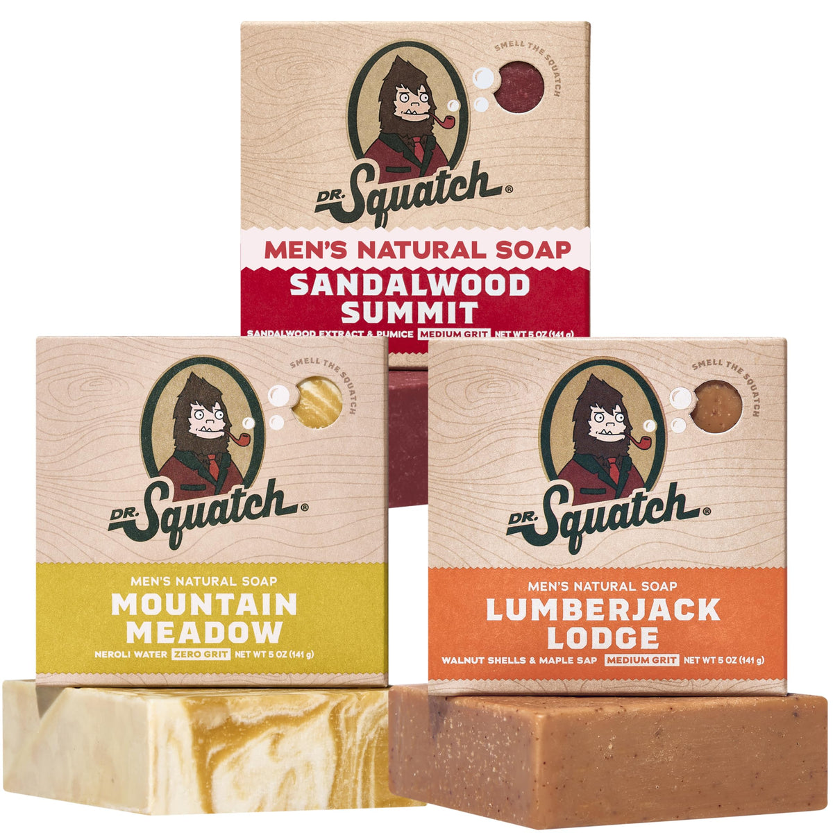 Dr. Squatch Total Moisture Natural Men’s Bar Soap, Soap Bar (5oz, 3-Pack)